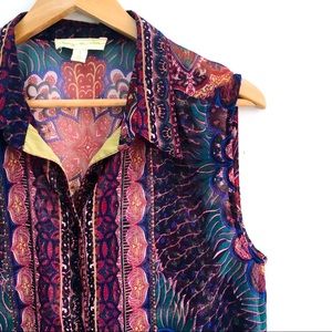 Anthropologie Funky Fresh Sleeveless Paisley Blouse - Size M